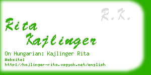 rita kajlinger business card